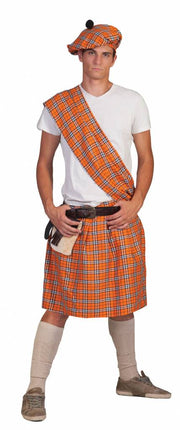 Feestbazaar Schotse Highlander pak man oranje