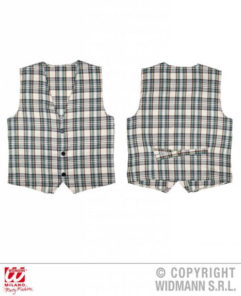 Feestbazaar Schotse tartan gilet beige