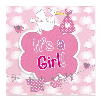 Feestbazaar Servetten It's a Girl geboorte Meisje