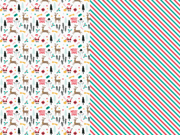 Feestbazaar Set 2 Rollen Kerst Inpakpapier Merry Xmas (70x200cm)