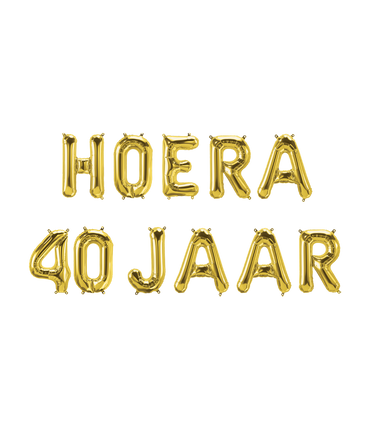 Feestbazaar Set Folie Ballonnen - Hoera 40 Jaar Goud