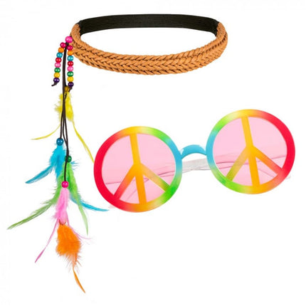 Feestbazaar Set Hippie Regenboog 2-Delig