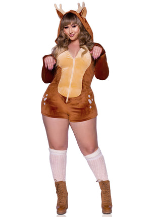 Feestbazaar Sexy Velvet Fawn Romper Hinde Plussize