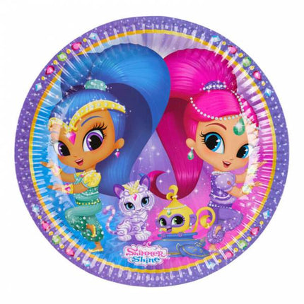 Feestbazaar Shimmer and Shine bordjes 8 stuks