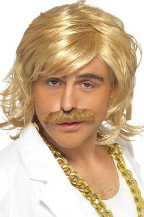 Feestbazaar Show Host pruik met snor