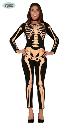 Feestbazaar Skeleton Jumpsuit Halloween Dames
