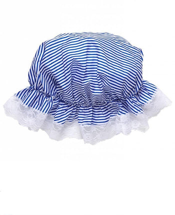 Feestbazaar Slaapmuts kort blauw/wit gestreept