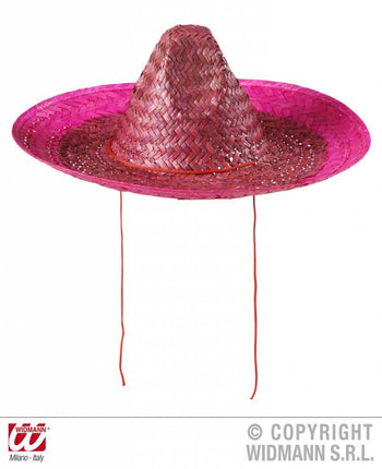 Feestbazaar Sombrero roze 48cm