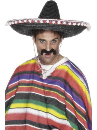 Feestbazaar Sombrero strohoed zwart