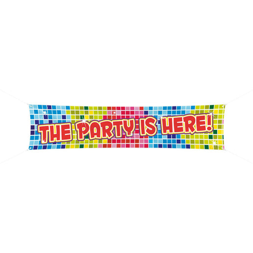 Feestbazaar Spandoek The Party Is Here - 180 x 40cm