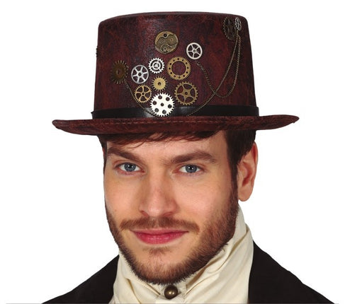 Feestbazaar Steampunk Hoed Leerlook