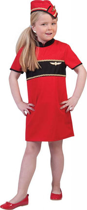 Feestbazaar Stewardess pakje kind rood