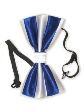 Feestbazaar Strik luxe blauw/wit