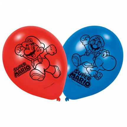 Feestbazaar Super Mario Ballonnen 23cm 6 stuks