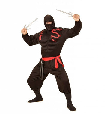 Feestbazaar Super Ninja heren kostuum gespierd