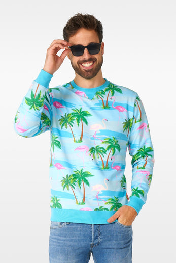 Feestbazaar Sweater Flamingo Hawaii Opposuits