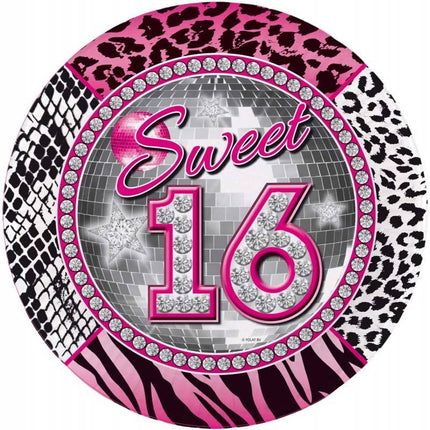 Feestbazaar Sweet 16 Borden - 8 stuks