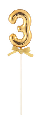 Feestbazaar Taart Topper Cijfer 3 Goud