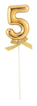 Feestbazaar Taart Topper Cijfer 5 Goud