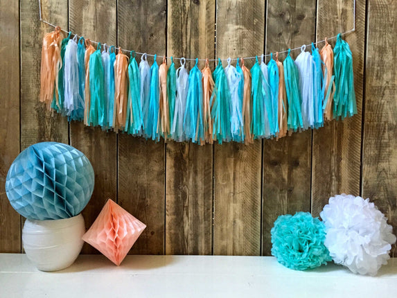 Feestbazaar Tassel Slinger Blauw Pastel - 5 Meter