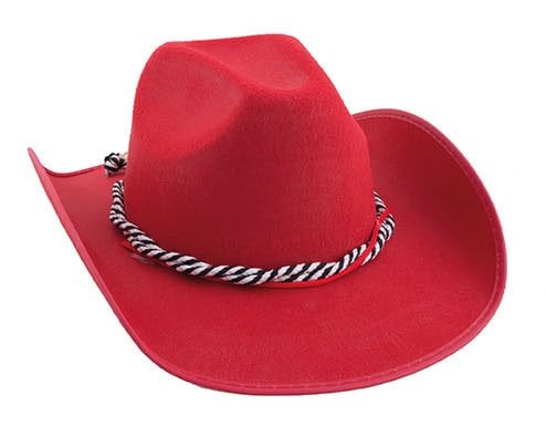 Feestbazaar Toppers hoed cowboy rood