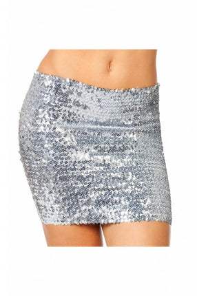 Feestbazaar Top/rok pailletten zilver
