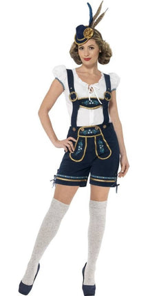 Feestbazaar Traditionele Oktoberfest kostuum blauw vrouw