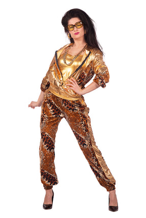 Feestbazaar Trainingspak Goud Panter Vrouw