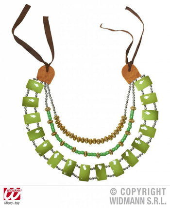Feestbazaar Tribal ketting met groene stenen