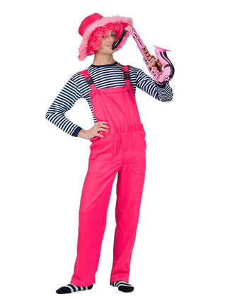Feestbazaar Tuinbroek fluor roze man/vrouw