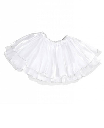 Feestbazaar Tutu satijn met tule wit kind 4 lagen