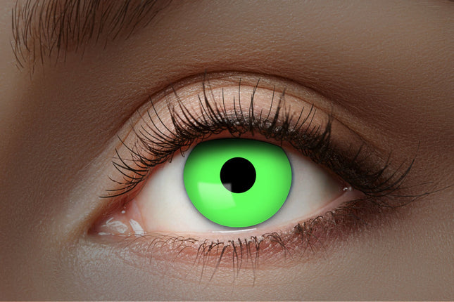 Feestbazaar UV Flash Groene kleurlenzen 1 Maand