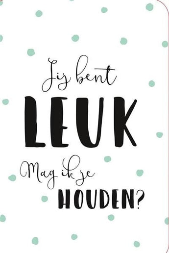 Feestbazaar Valentijnskaart 'Jij bent Leuk, Mag ik je houden'