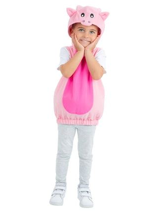 Feestbazaar Varkens Shirt Met Muts Peuter Roze