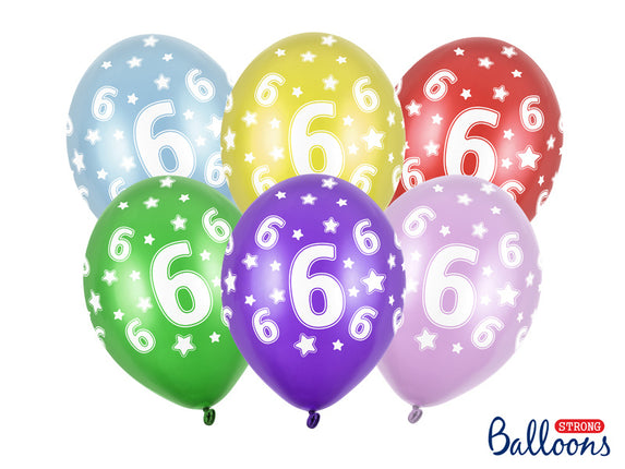 Feestbazaar Verjaardag Ballonnen 6 Jaar Metallic Mix