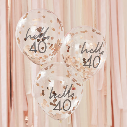 Feestbazaar Verjaardag Ballonnen 'Hello 40' (5st)