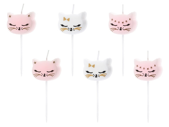 Feestbazaar Verjaardagskaarsjes Kat (6st)