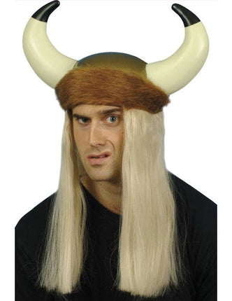 Feestbazaar Viking helm met bont en haar
