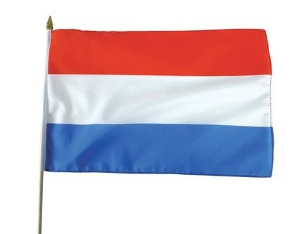 Feestbazaar Vlag stof Nederland 30x45 cm op stok