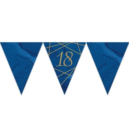 Feestbazaar Vlaggenlijn 18 Jaar Navy/Goud - 3,7m