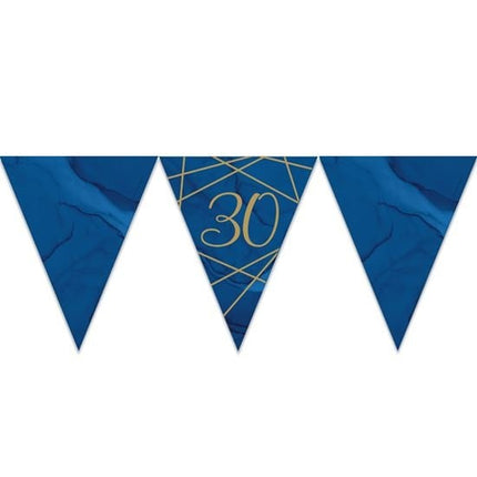 Feestbazaar Vlaggenlijn 30 jaar Navy/Goud - 3,7m