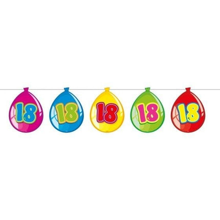 Feestbazaar Vlaggenlijn ballonnen 18 jaar