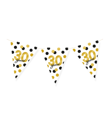 Feestbazaar Vlaggenlijn Celebration 30 Jaar Wit/Goud/Zwart