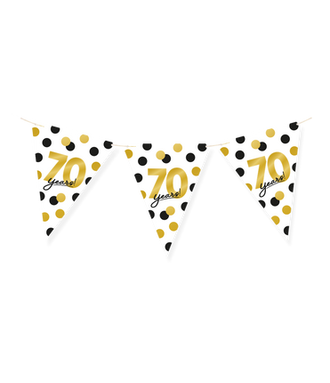 Feestbazaar Vlaggenlijn Celebration 70 Jaar Wit/Goud/Zwart