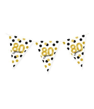 Feestbazaar Vlaggenlijn Celebration 80 Jaar Wit/Goud/Zwart