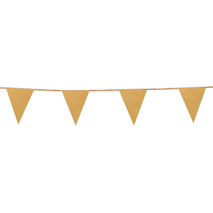 Feestbazaar Vlaggenlijn Goud Glitter (6m)