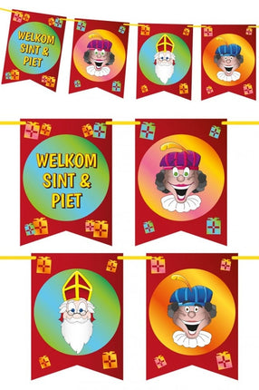 Feestbazaar Vlaggenlijn Vaandel Welkom Sint en Piet