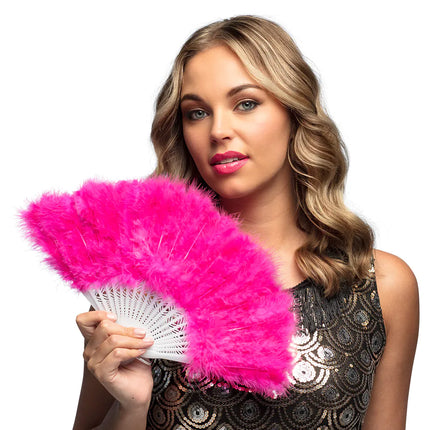 Feestbazaar Waaier Flapper Magenta 23cm