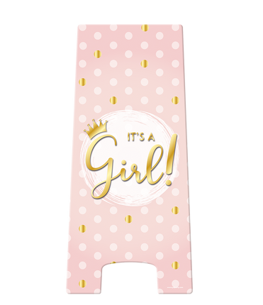 Feestbazaar Waarschuwingsbord It's A Girl Roze/Goud