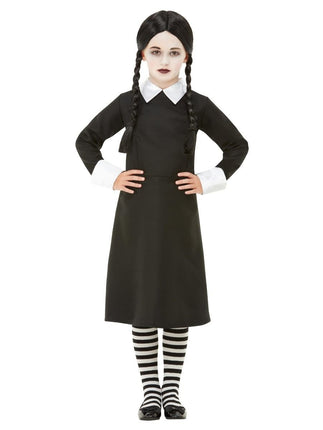 Feestbazaar Wednesday Addams Kostuum Met Pruik